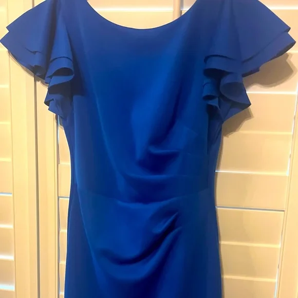 jessica howard royal blue dress Jessica Howard Royal Blue Flutter Sleeve Dress Size 6P